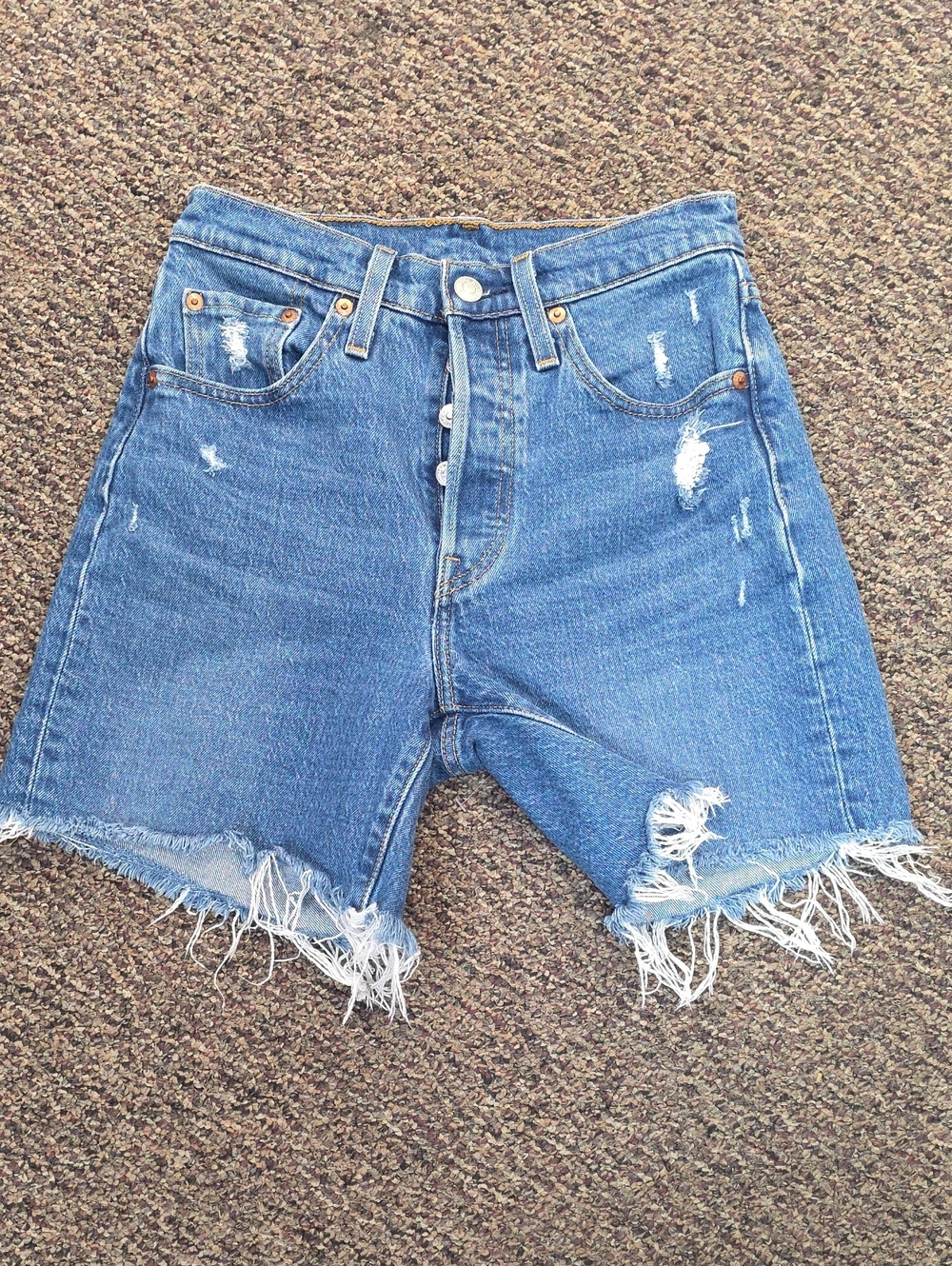 Levi's Premium Denim Shorts Size 24 Distressed